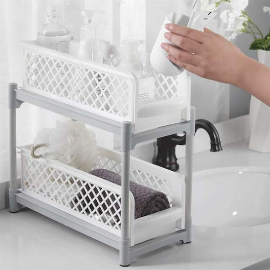 Portable 2-Tier Basket Drawers