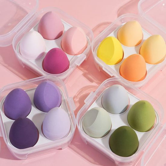 4PCS Multi-colored Egg Shape Beauty Sponge