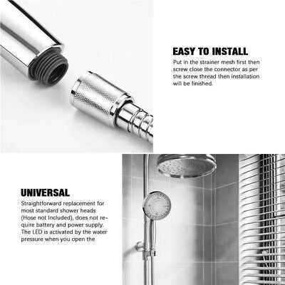 Shower Head LED Rainfall Shower Sprayer Automatically Color-Changing Temperature