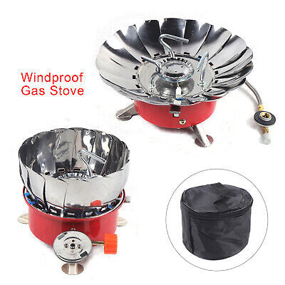 Portable Outdoor Camping Picnic Gas Stove Windproof Lotus Shape Cooking