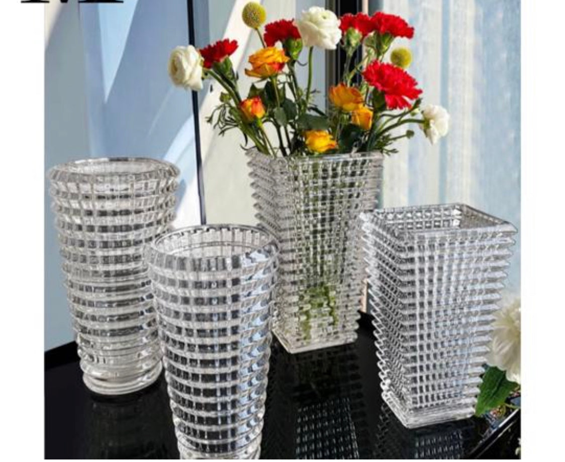 Luxury Creative European Style Glass Vase Dry Flower Tabletop Ornament Deco