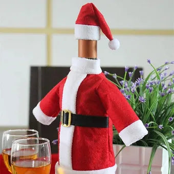 Wine Bottle Cover with Christmas Coat