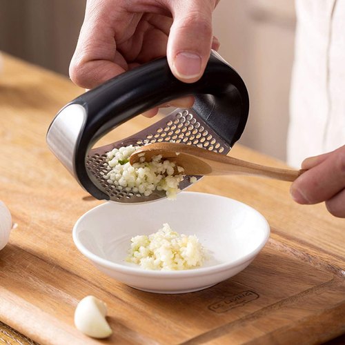 Stainless Steel Arc-Shaped Garlic Press