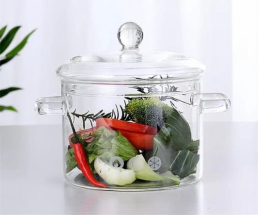 Clear Glass Cooking Pot