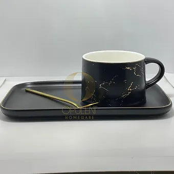 3pcs Luxury Marble Tea Cup Set