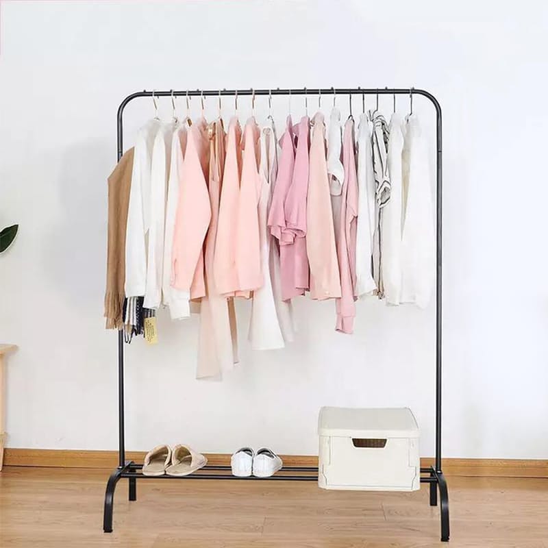 Clothing Rail With Shelf - White