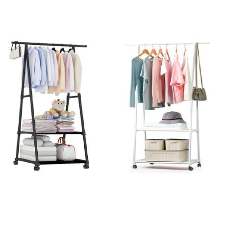 Clothes Rack Small Metal Garment Rack with Shelve