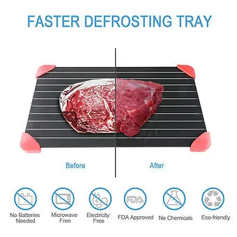 New Thaw Master Tray Defrosting Meat Food Fast Kitchen Plate Safe Metal Large