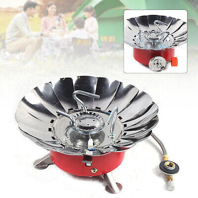 Portable Outdoor Camping Picnic Gas Stove Windproof Lotus Shape Cooking