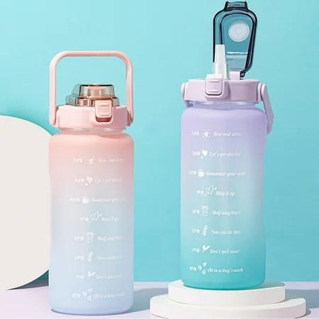 2L Water Bottle with Motivational Time Markers