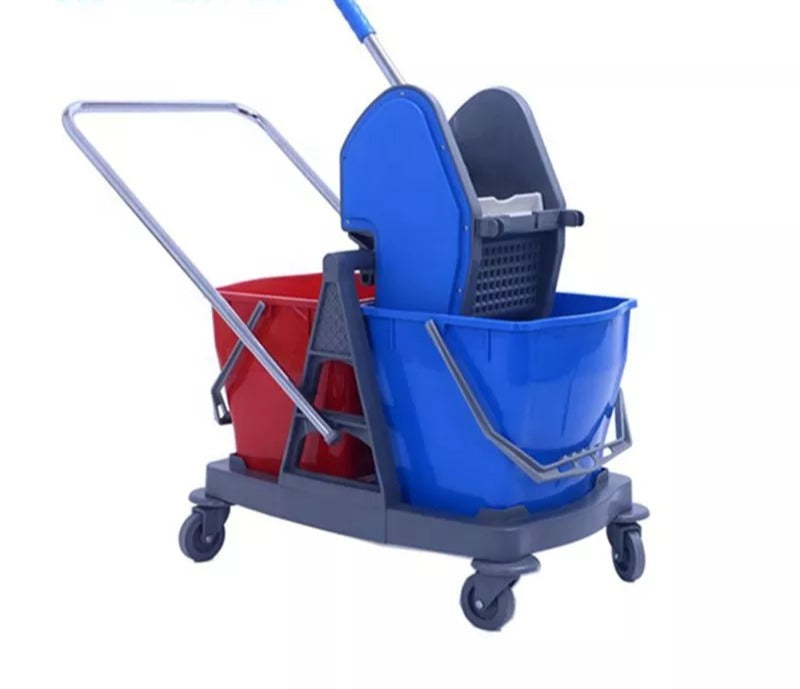 Double Buckets (20L x 2) Mop Wringer Trolley