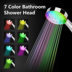 Shower Head LED Rainfall Shower Sprayer Automatically Color-Changing Temperature