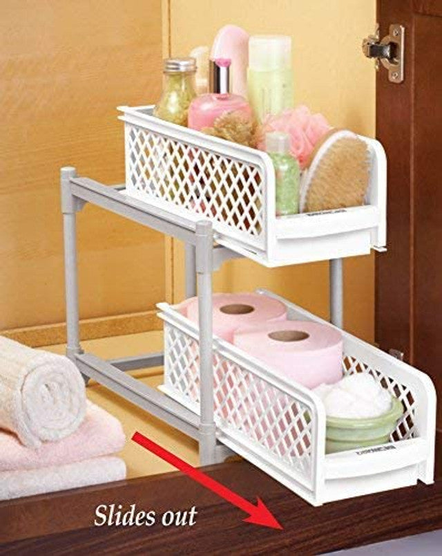 Portable 2-Tier Basket Drawers