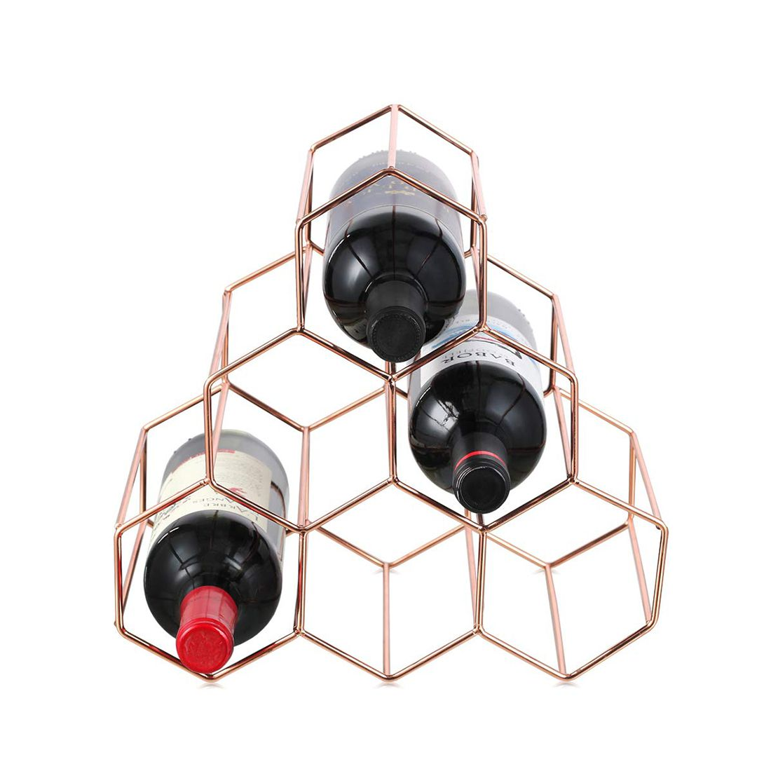 6 Bottles Wine Rack - Rose Gold