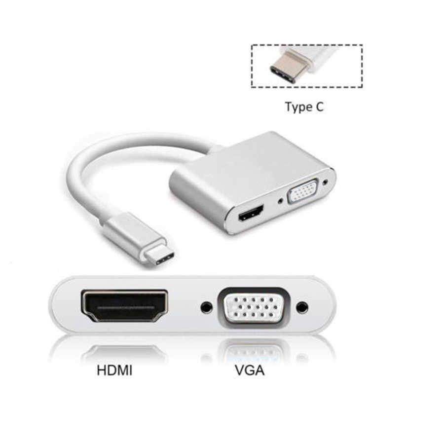 USB3.1 Type-C Male to VGA & 4Kx2K HDMI  Adapter