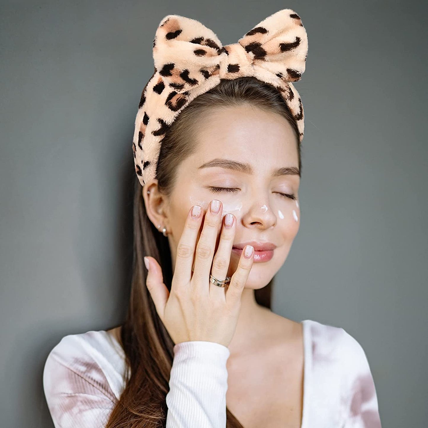 Bowknot Soft Fleece Cosmetic Animal print Headbands