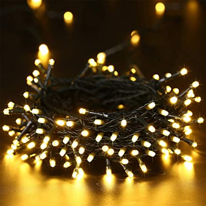 100 LED Bulb Solar String Lights - Warm White