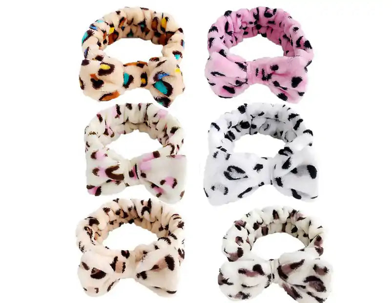 Bowknot Soft Fleece Cosmetic Animal print Headbands