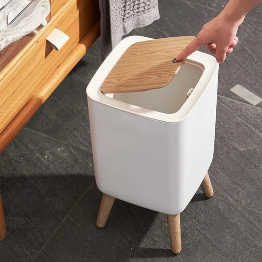 10L Creative Push Top Trash Can with Lid