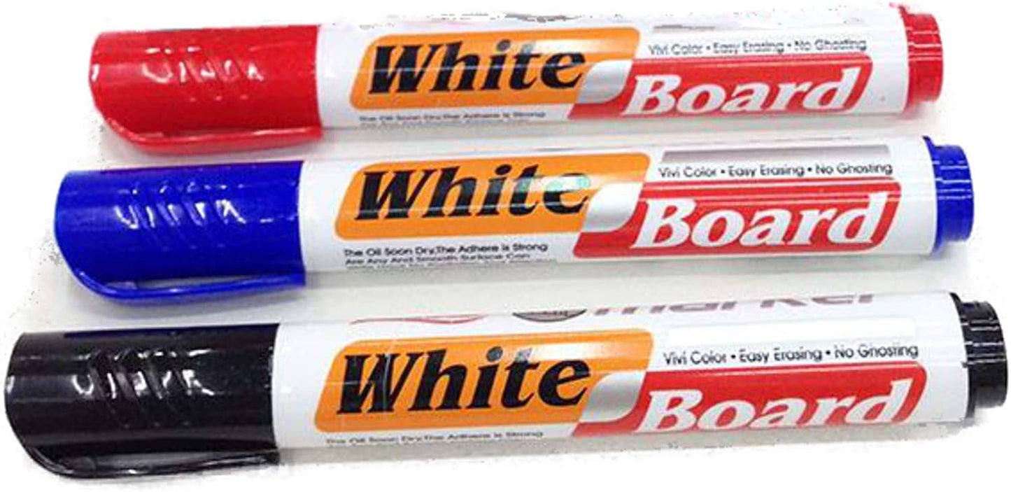 White Board Markers Pens Set of 3 Markers and a Duster