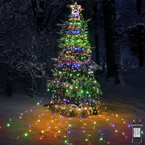 Colorful  Christmas Lights With a Star