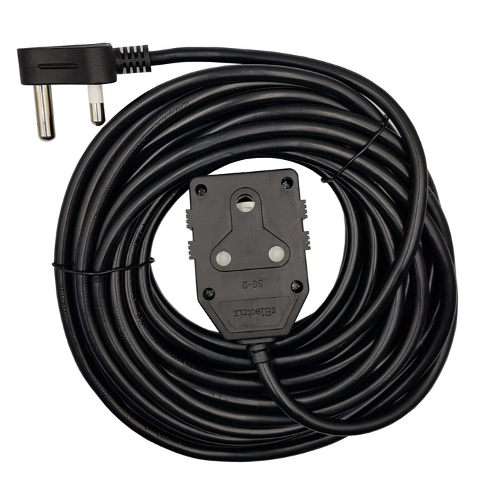 Black 16A Extension Electrical Lead / Cable: Double Coupler - 10m ...