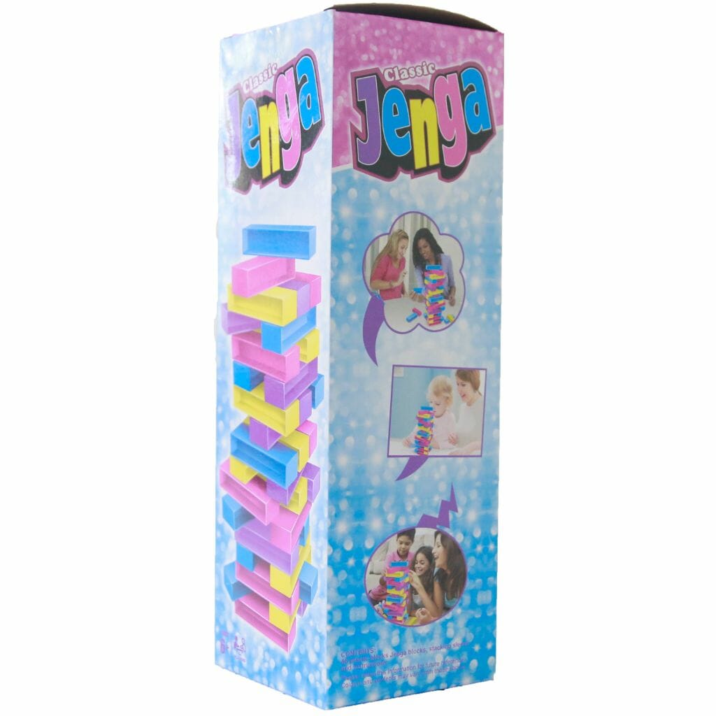 Jenga Board Game Colorful Plastic Jenga Jenga Building Blocks Cubes