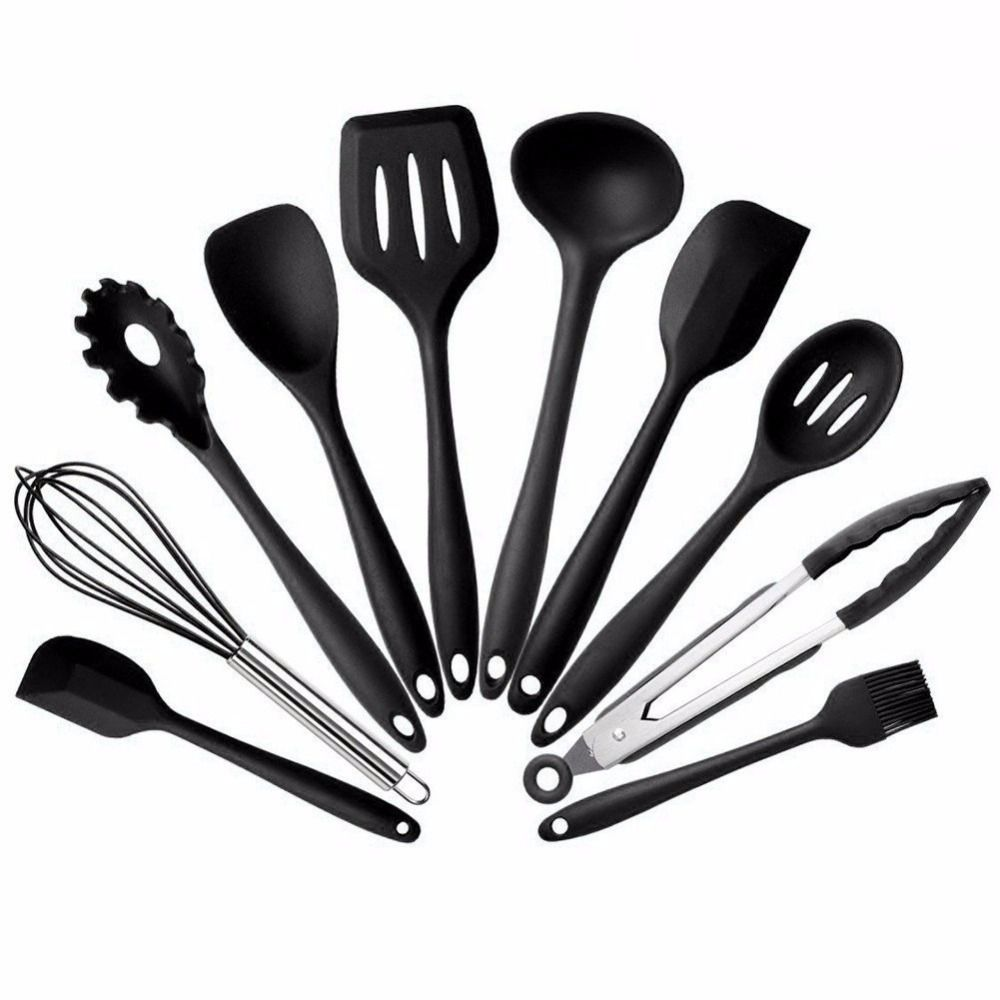 10 Piece Kitchen Silicon Cooking Utensils Set