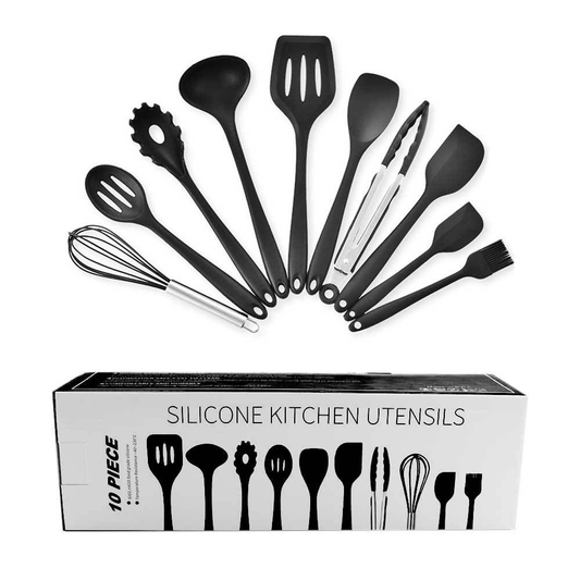 10 Piece Kitchen Silicon Cooking Utensils Set