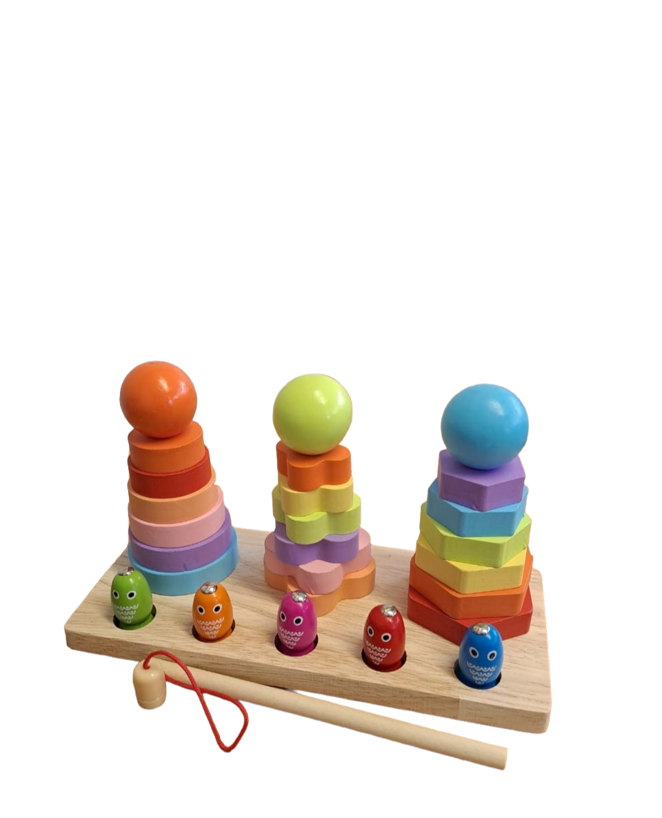 4in1 Colorful Geometric Stacker Building Blocks