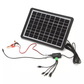 15W Solar Panel Charging Station With USB Multi-Head Cable