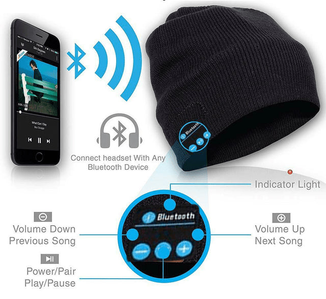 Bluetooth Music Beanie-Black