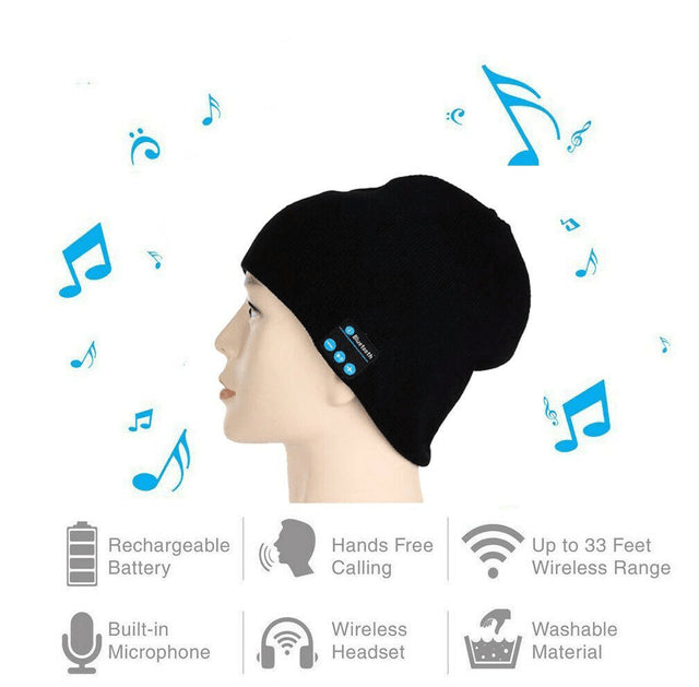 Bluetooth Music Beanie-Black