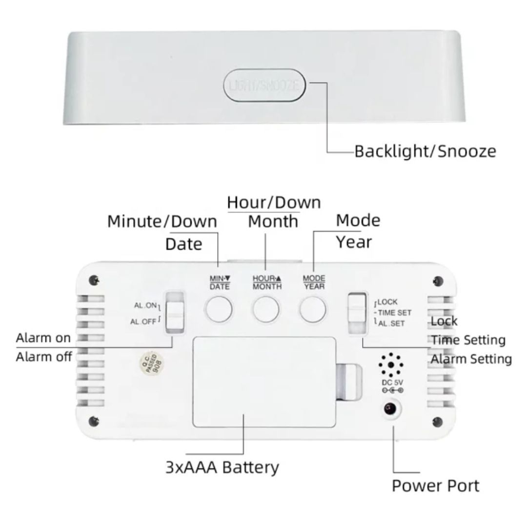 LED Mirror  clock - DS-3622L