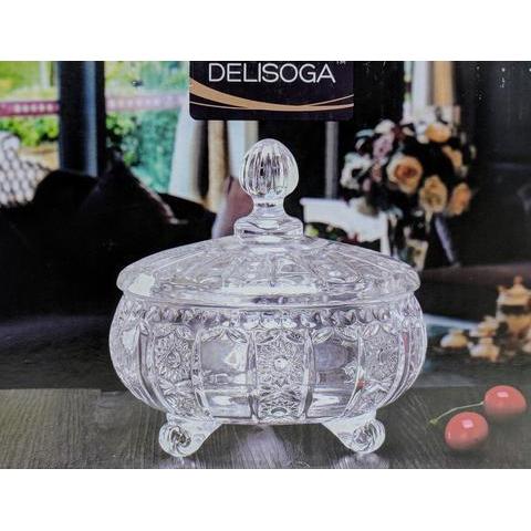 Delisoga Crystal 3 Footed Candy Jar