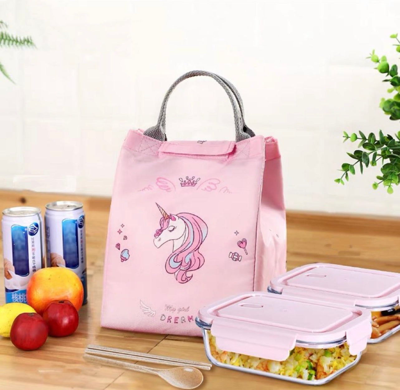 Unicorn Insulated Lunch Box Combo Kit 3pc