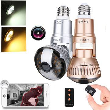 Panoramic Surveillance Camera 360 Degree Wireless Light Bulb Camera V380Pro App