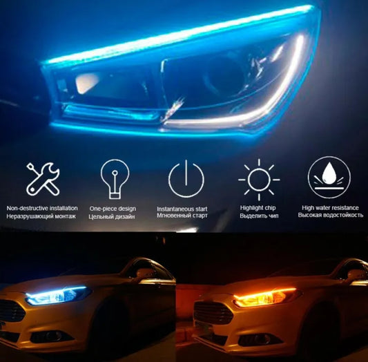 2PC Car Led Strip Light Headlight