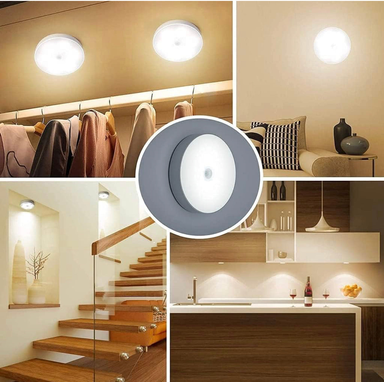 Motion Sensor Lamp Human Body Induction Night Light for Car, Indoor, Closet, Stairs, Wardrobe, Kitchen, Cupboard with Magnetic Base