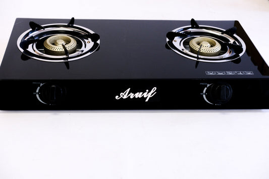 ARUIF 2 BURNER TEMPERED  GLASS GAS STOVE RH-2002