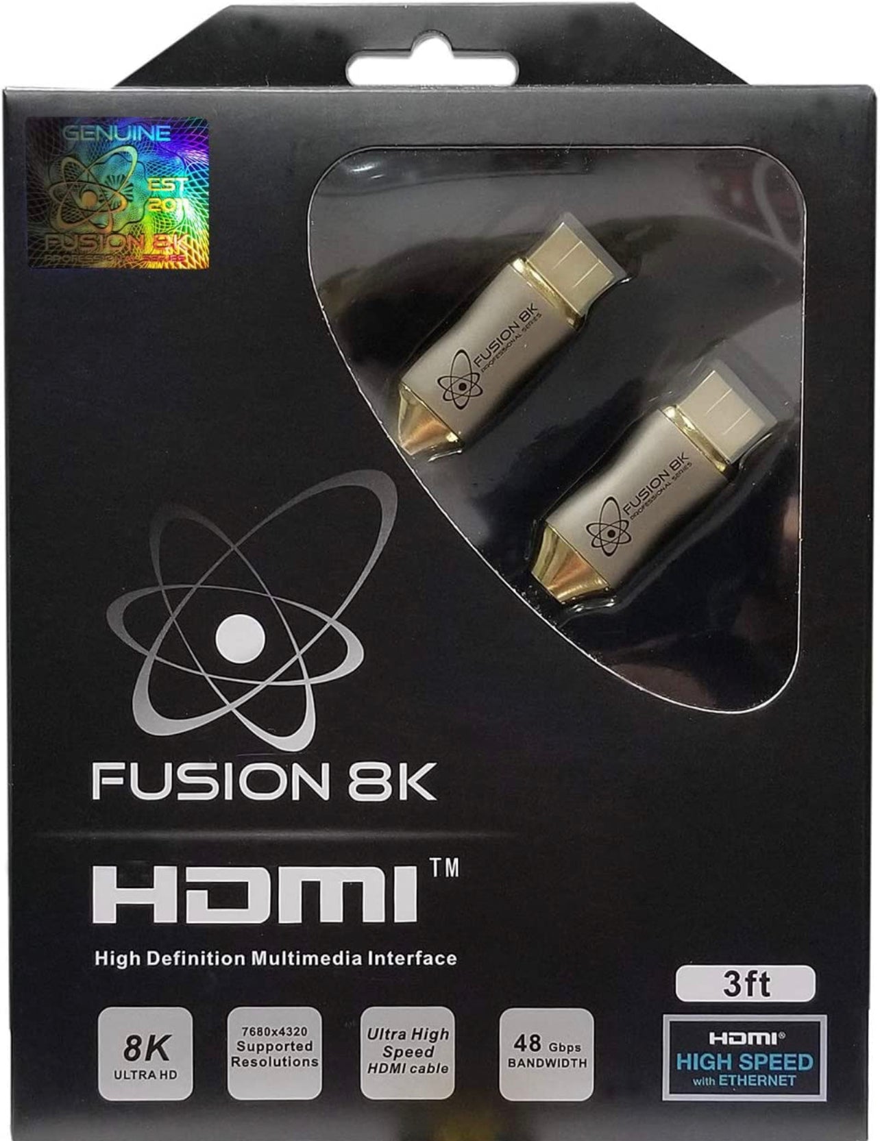 Fusion8K HDMI 2.1 Cable Supports 8K @60Hz and 4K @120Hz Compatible with All TVs, BluRay, Xbox Series X, PS5