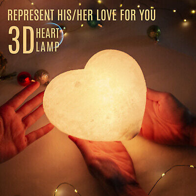 3D Moon Light Heart Shape