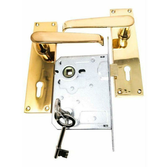 Lever lock set 5L Brass Plated