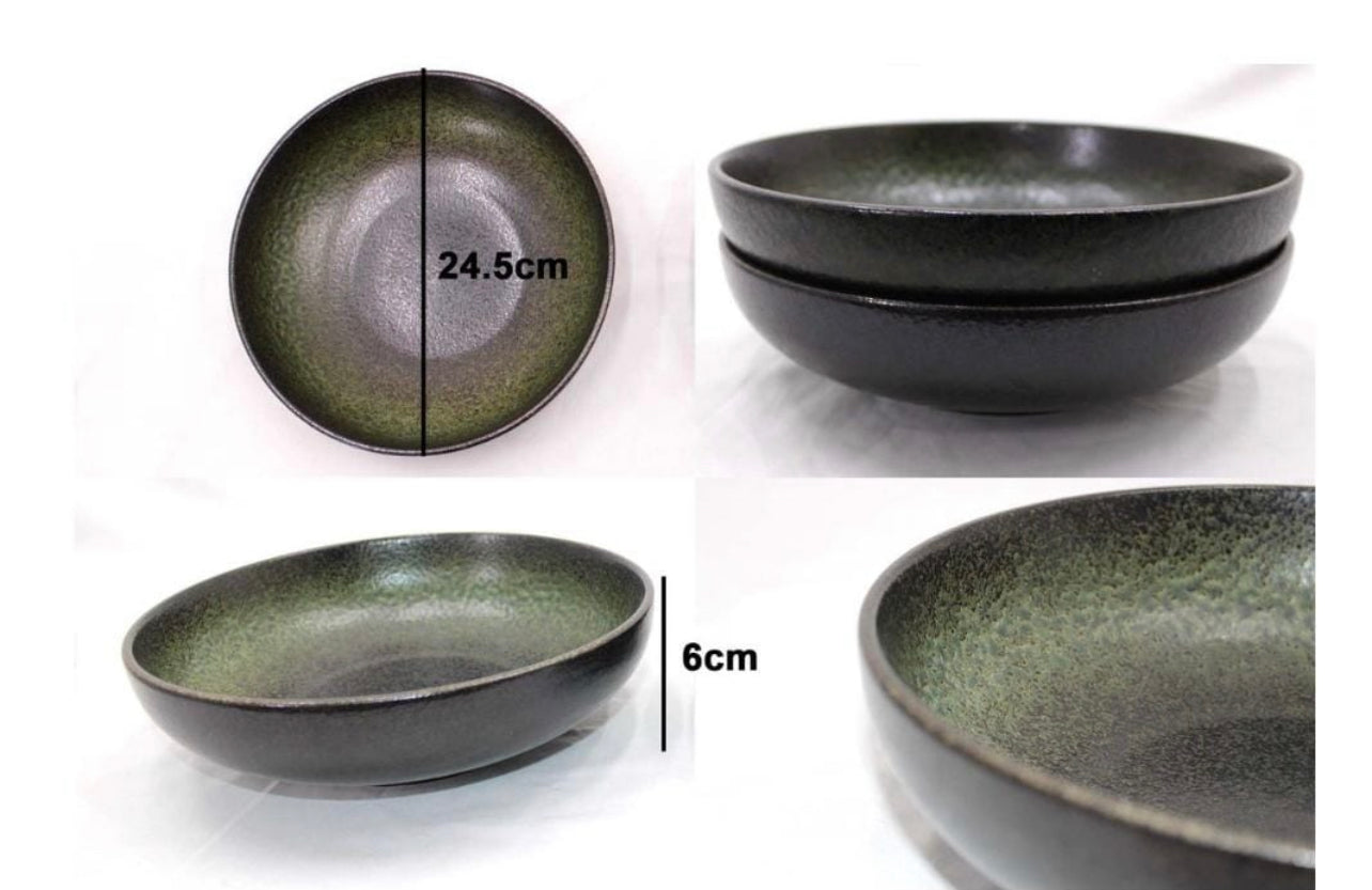 Rustic Stoneware Bowl Set 2pc