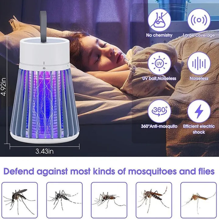 Mosquito and Fly Bug Killer Indoor Light with Hanging Loop Electric Insect Killing Trap Lamp Repellent