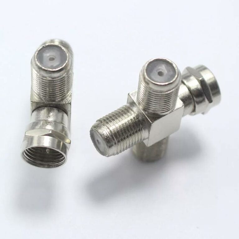 RF Coaxial F Male to Triple Female Plug jack 3 in 1 TV Plug T Type Antenna adapter Connector