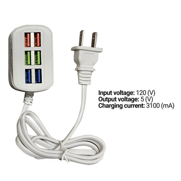 6Port USB Power Charger 6U