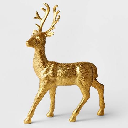 Golden Standing Deer Decor