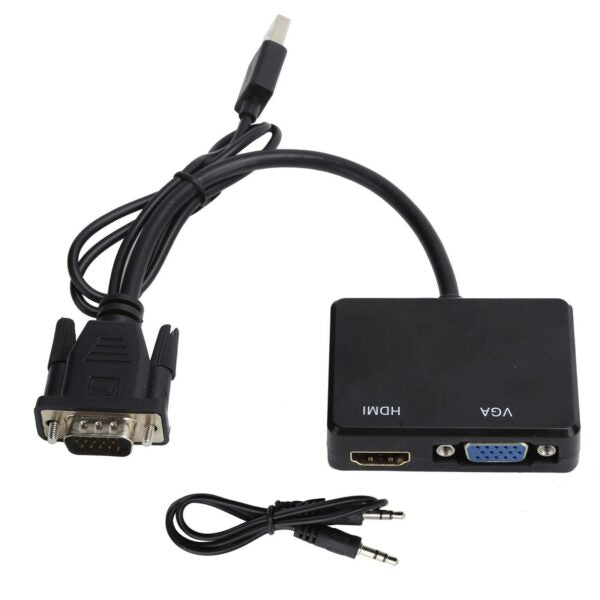 VGA To VGA And HDMI Splitter With USB Cable