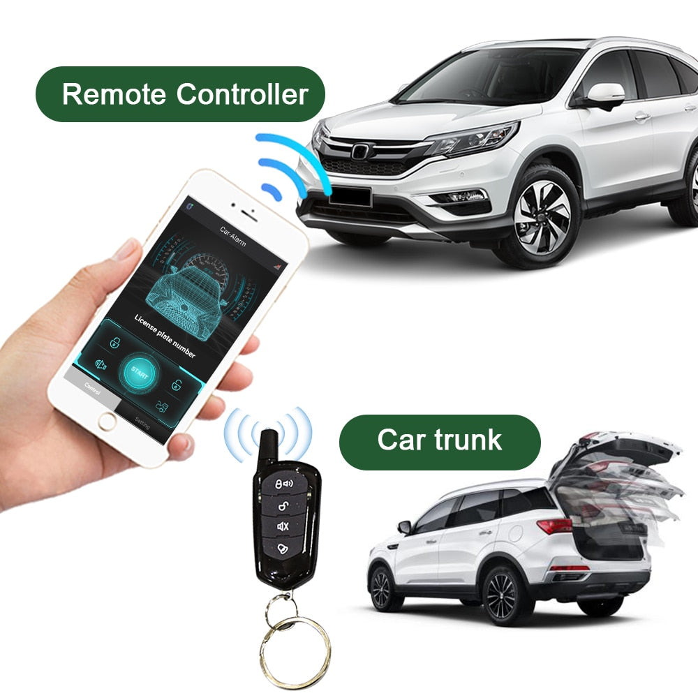 Car Alarm Security Systems Auto Remote Central Locking Kit Door Lock Keyless APP